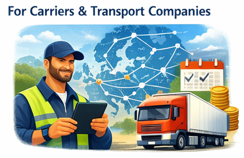 Transport companies and carriers finding freight jobs and managing routes digitally